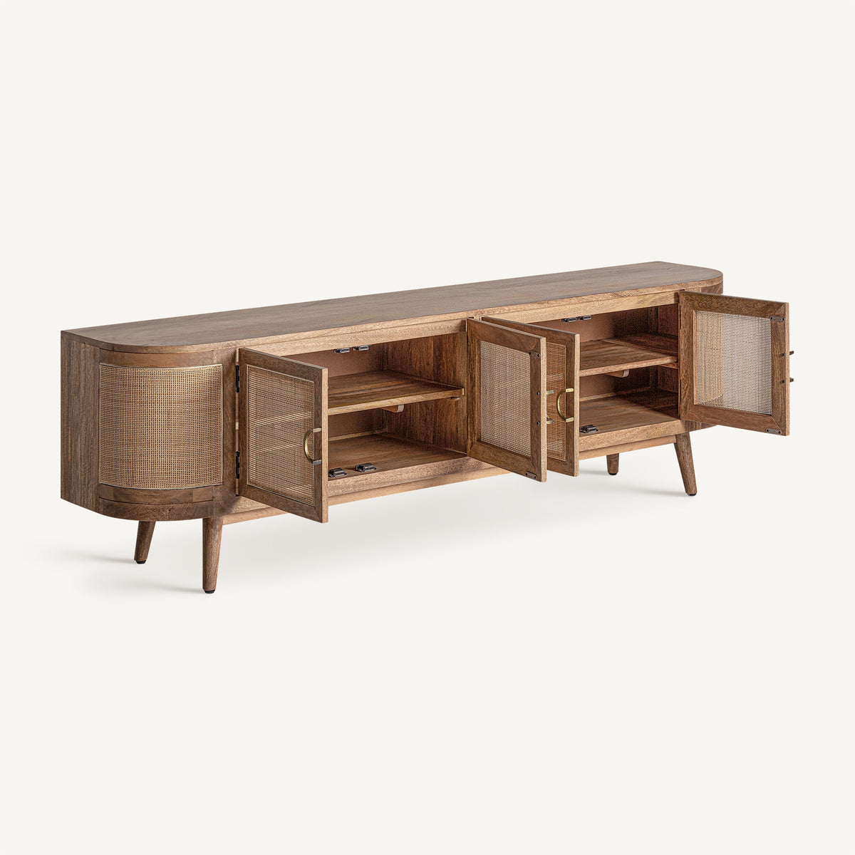Mueble TV de mango y mimbre Olhão