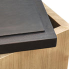 Taburete con tapa recta oscura de álamo macizo Anshu