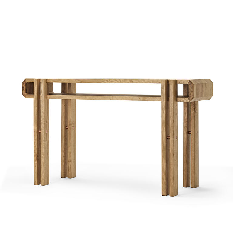 Consola de 8 patas rectas y tablero hueco de álamo Spica