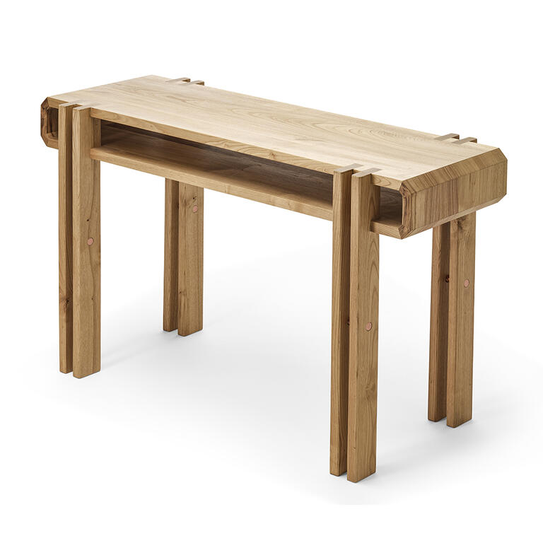 Consola de 8 patas rectas y tablero hueco de álamo Spica