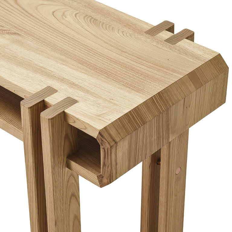 Consola de 8 patas rectas y tablero hueco de álamo Spica