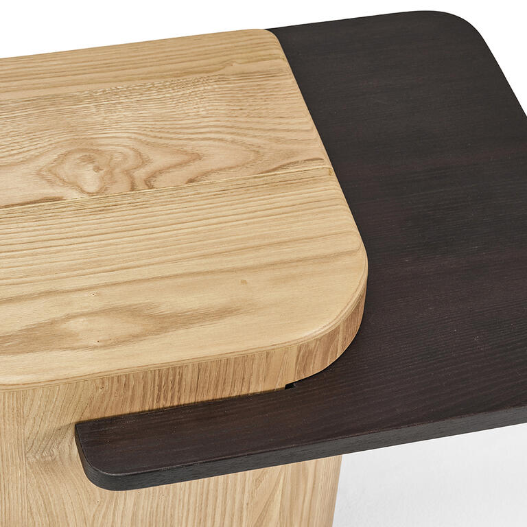 Mesa auxiliar con 1 balda oscura de álamo macizo Ruiyun