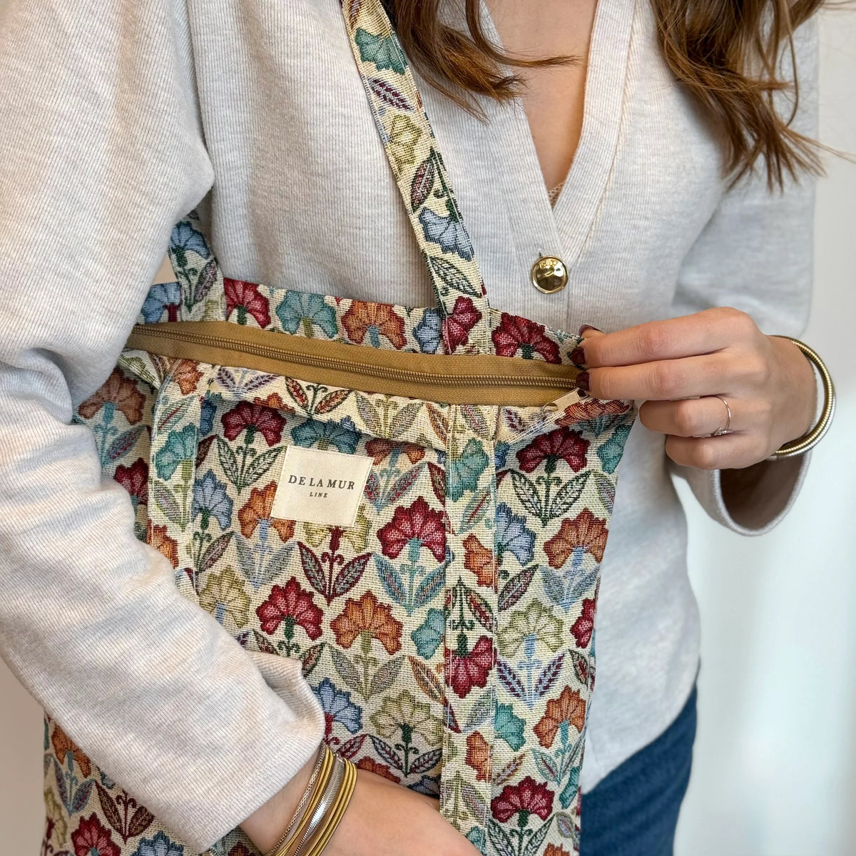 Bolso Pequeño Cremallera Flora - #pino_y_jacaranda#
