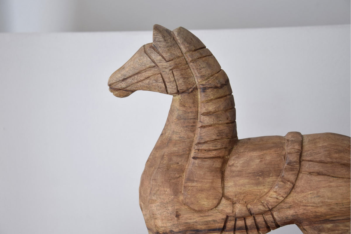 Figura decorativa de caballo de madera II - #pino_y_jacaranda#