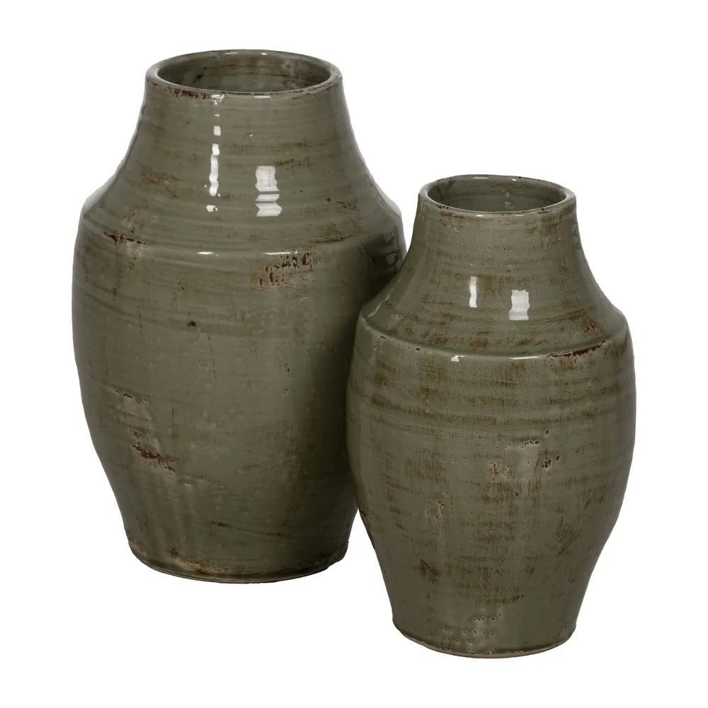 Jarrón Oliva Dúo - #pino_y_jacaranda#