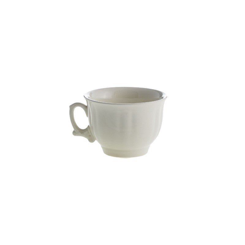 Set de 12 Tazas de Desayuno con Platillos La Cartuja Colección Ochavada Blanca - #pino_y_jacaranda#