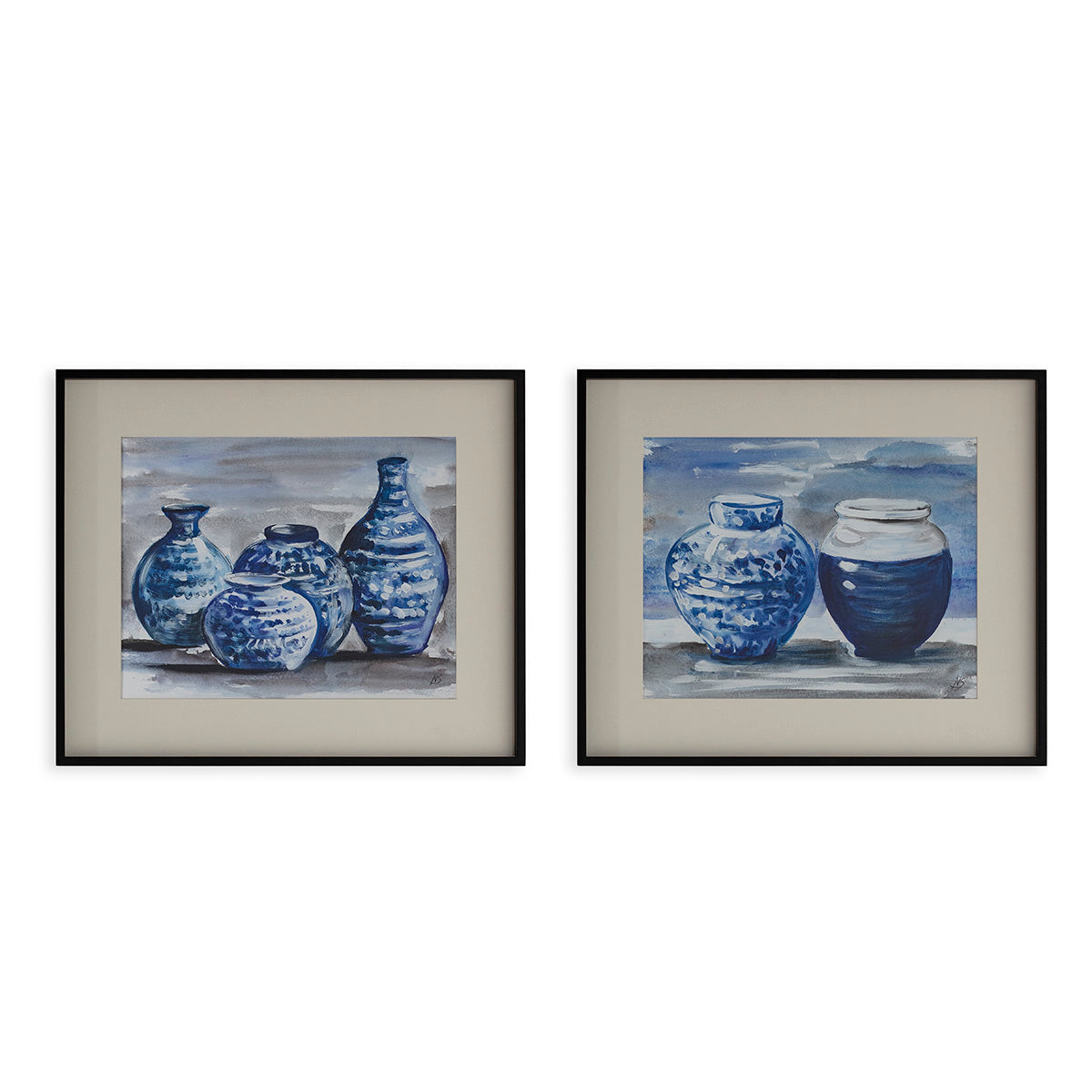 Set de 2 cuadros de cristal y madera Chalkida