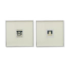 Set de 2 cuadros de cristal y metal Pontedera