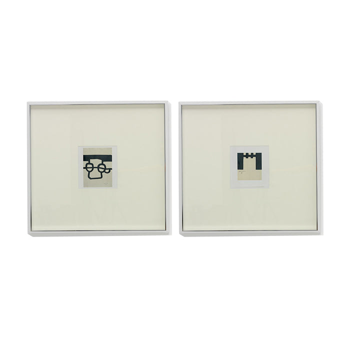 Set de 2 cuadros de cristal y metal Pontedera