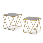 Set de 2 mesas auxiliares de cristal Sacavém