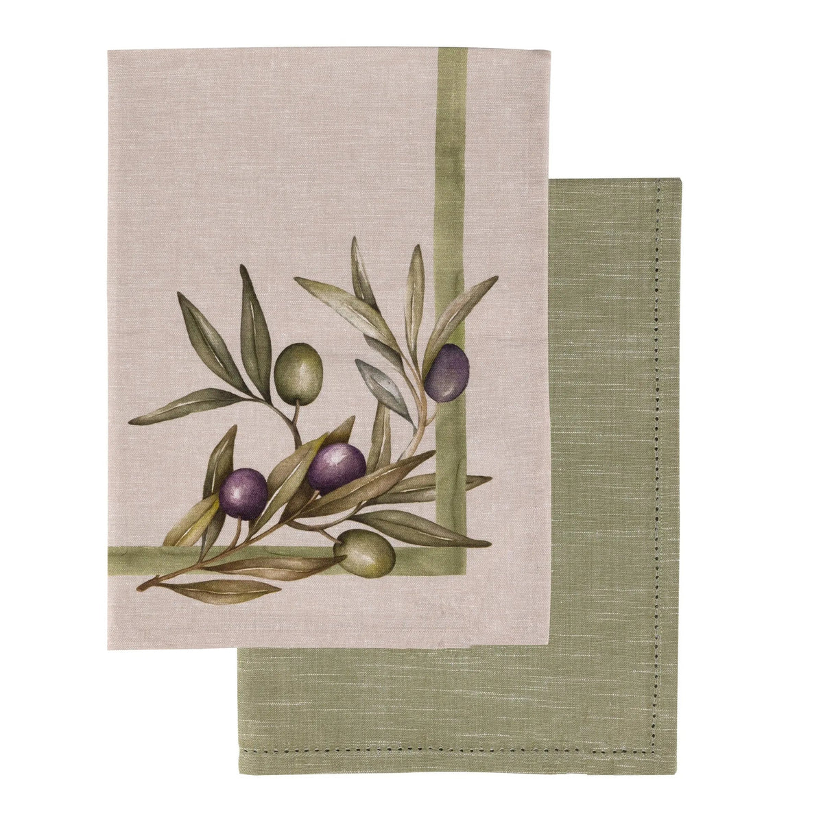 Set de 2 Paños de Cocina Verde Olivo - pino_y_jacaranda