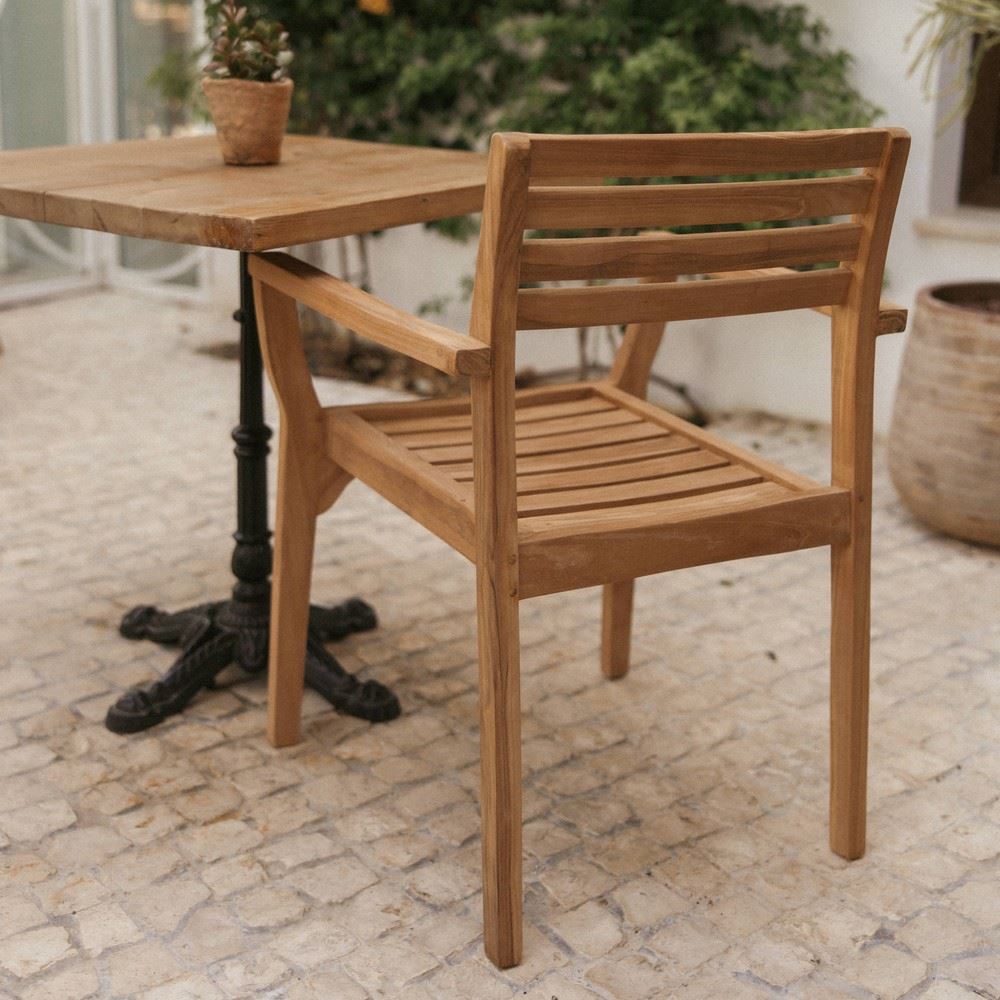 Set de 2 sillas con brazos de teca Ottavia