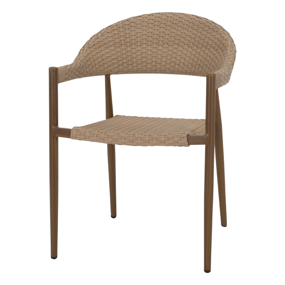 Set de 2 sillas de exterior de aluminio y médula Nives