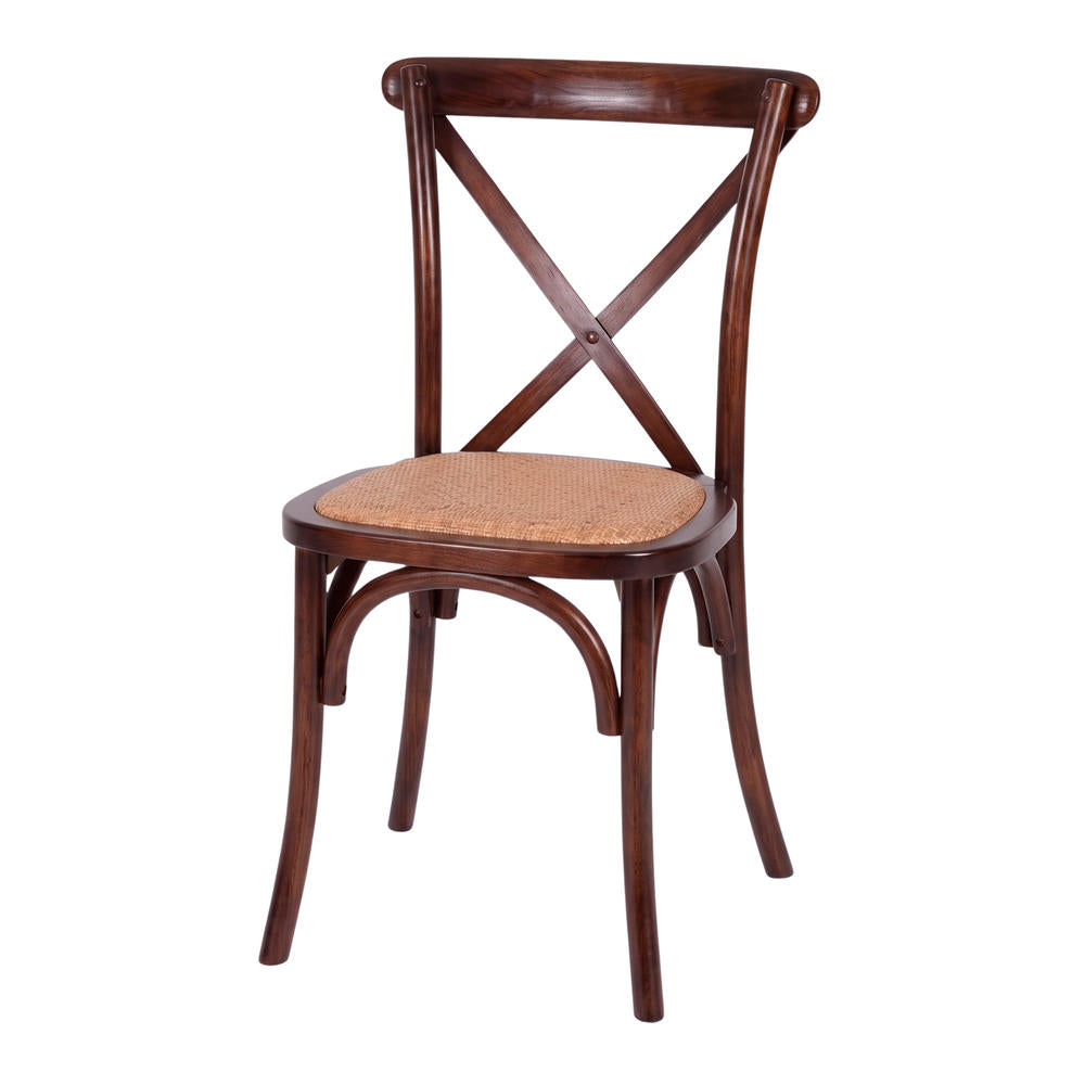 Set de 2 sillas de madera con asiento trenzado Vincent