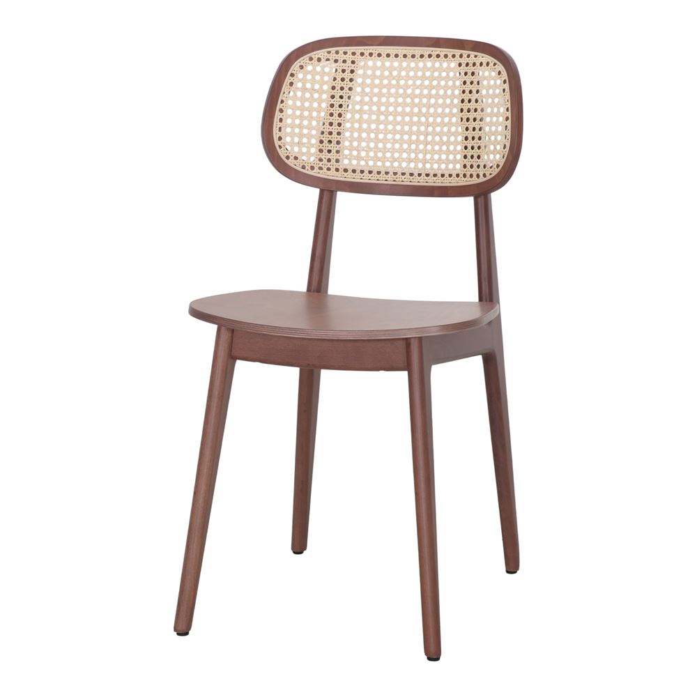 Set de 2 sillas de madera de haya y rejilla Albino