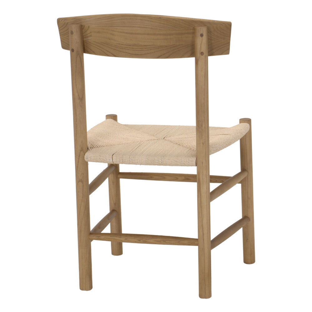 Set de 2 sillas de olmo con asiento de cuerda Ornella