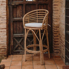 Set de 2 taburetes altos de bambú y ratán Ryan