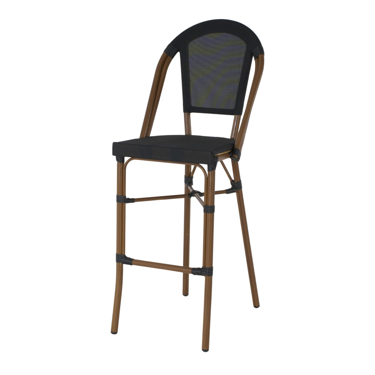 Set de 2 taburetes altos de exterior con respaldo Tonia
