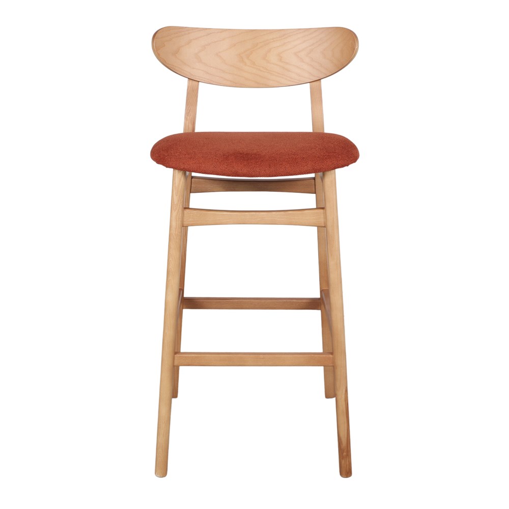 Set de 2 taburetes altos de fresno tapizados Heloisa