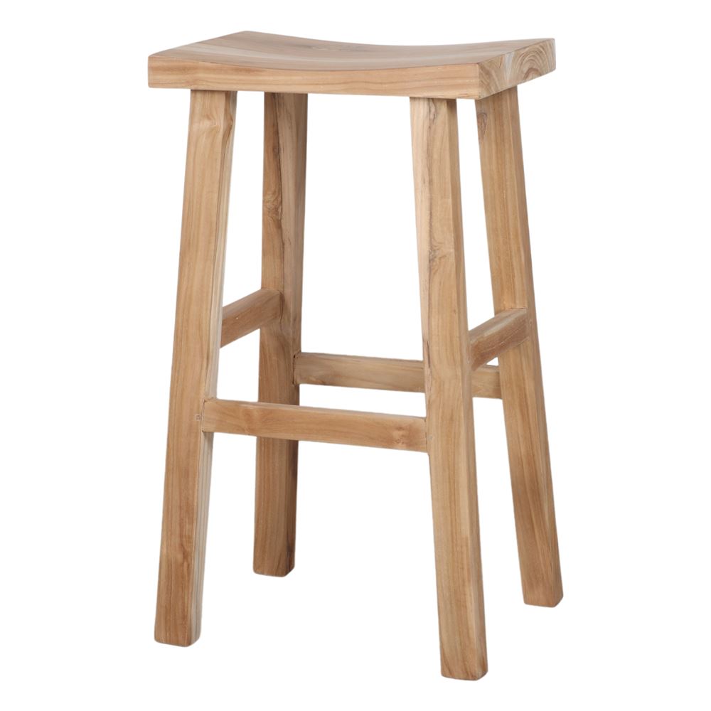 Set de 2 taburetes altos de madera tropical Lucida