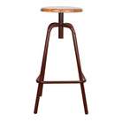 Set de 2 taburetes altos de metal y madera Atlas