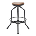 Set de 2 taburetes altos regulables de metal Bernard