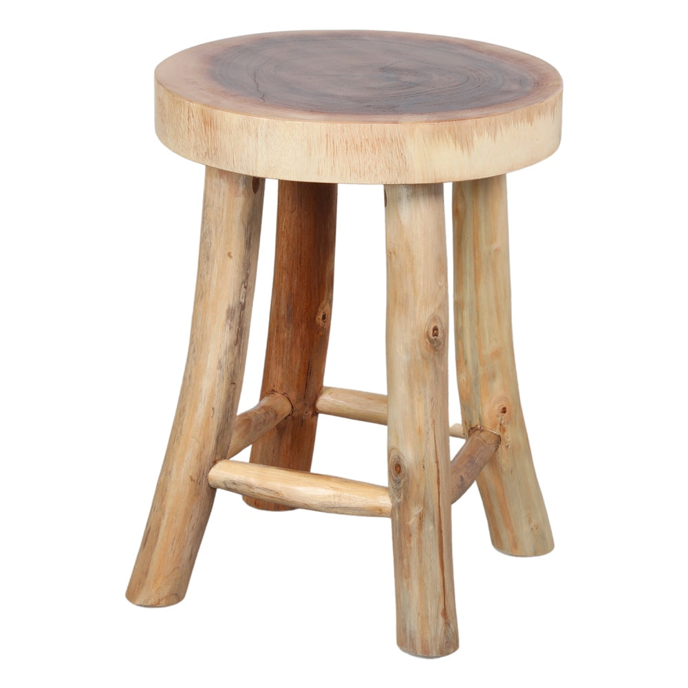 Set de 2 taburetes bajos de madera tropical Stefani