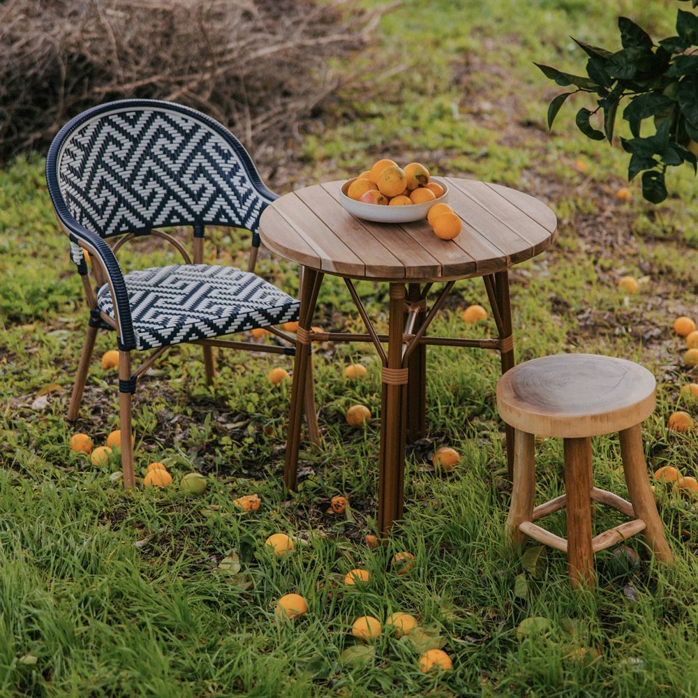 Set de 2 taburetes bajos de madera tropical Stefani