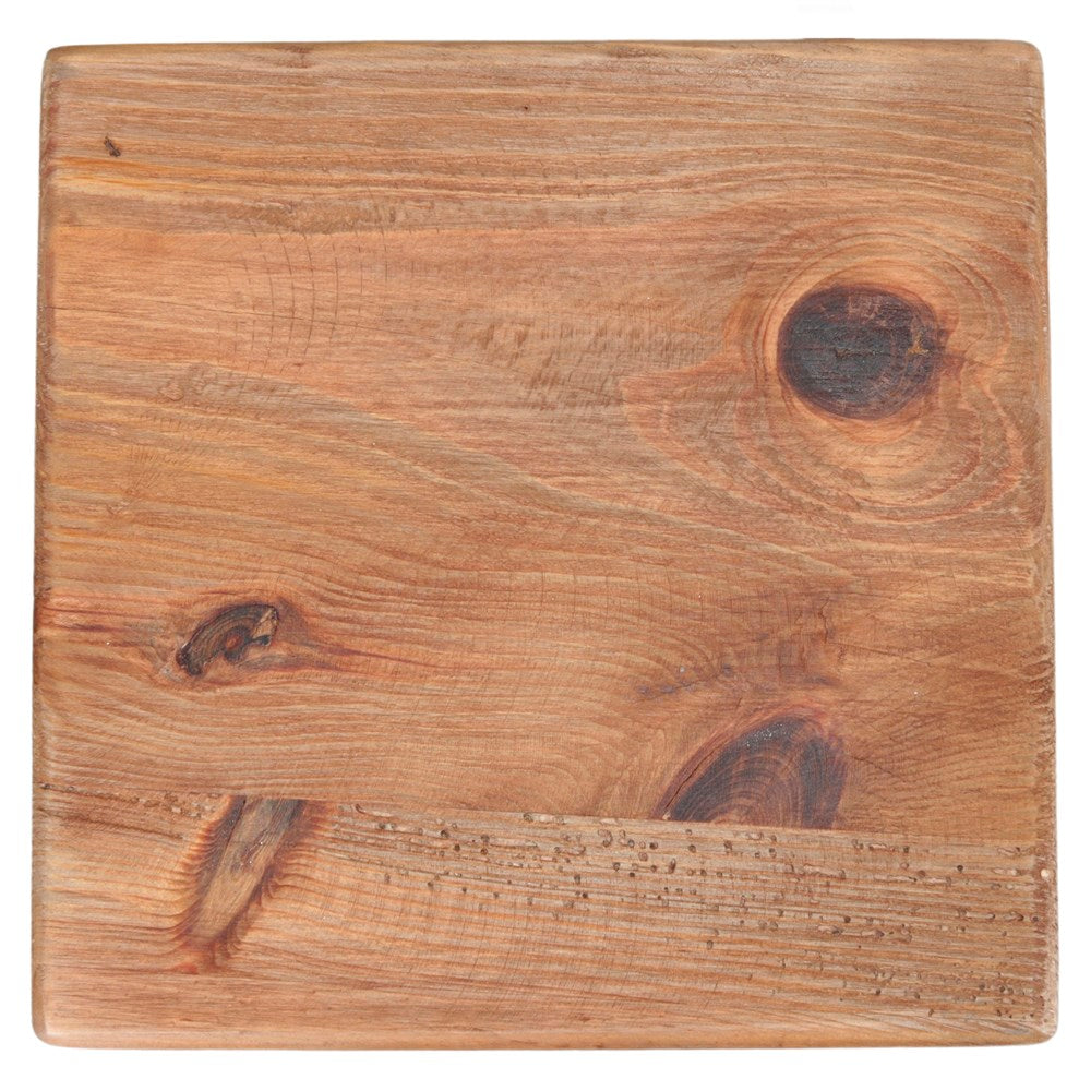 Set de 2 taburetes bajos de pino reciclado Syrma