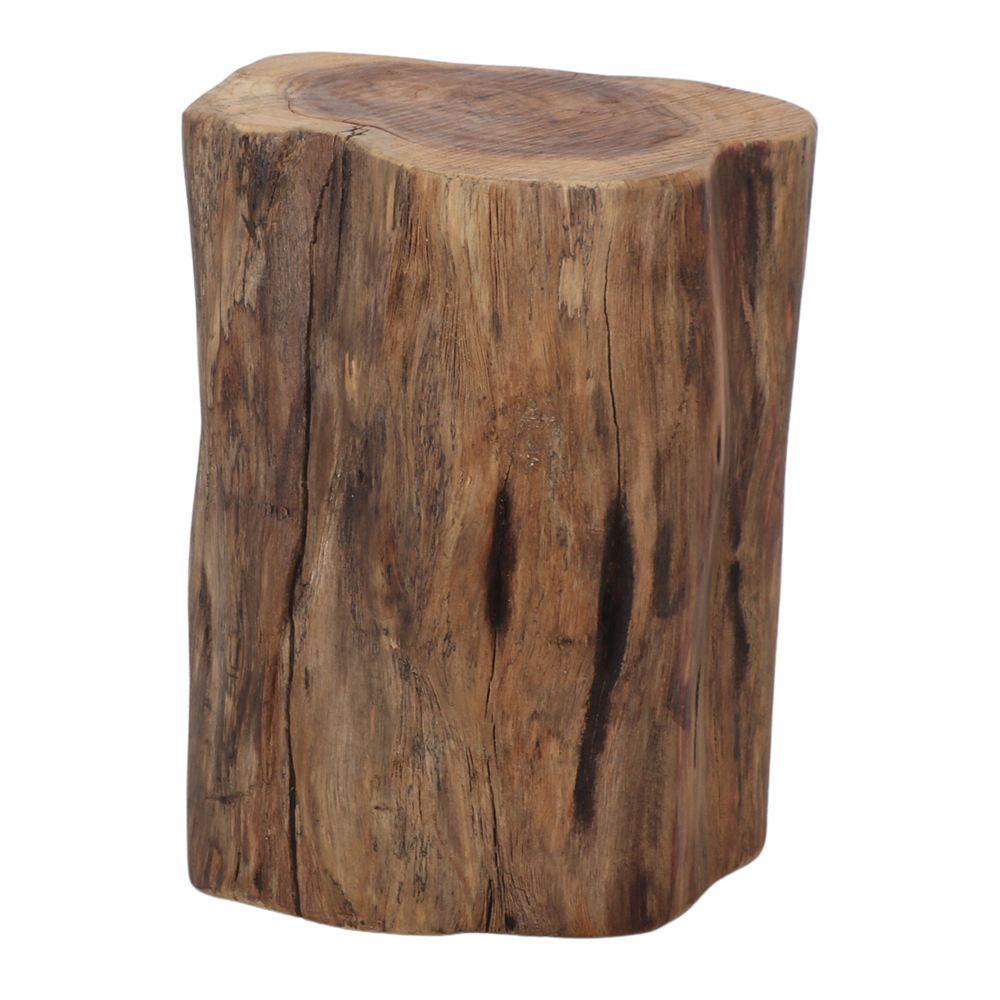 Set de 2 taburetes bajos tronco de madera Luce