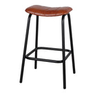 Set de 4 taburetes altos de piel Leandra