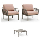 Set lounge Komodo con 2 sillones y mesa de centro Nardi