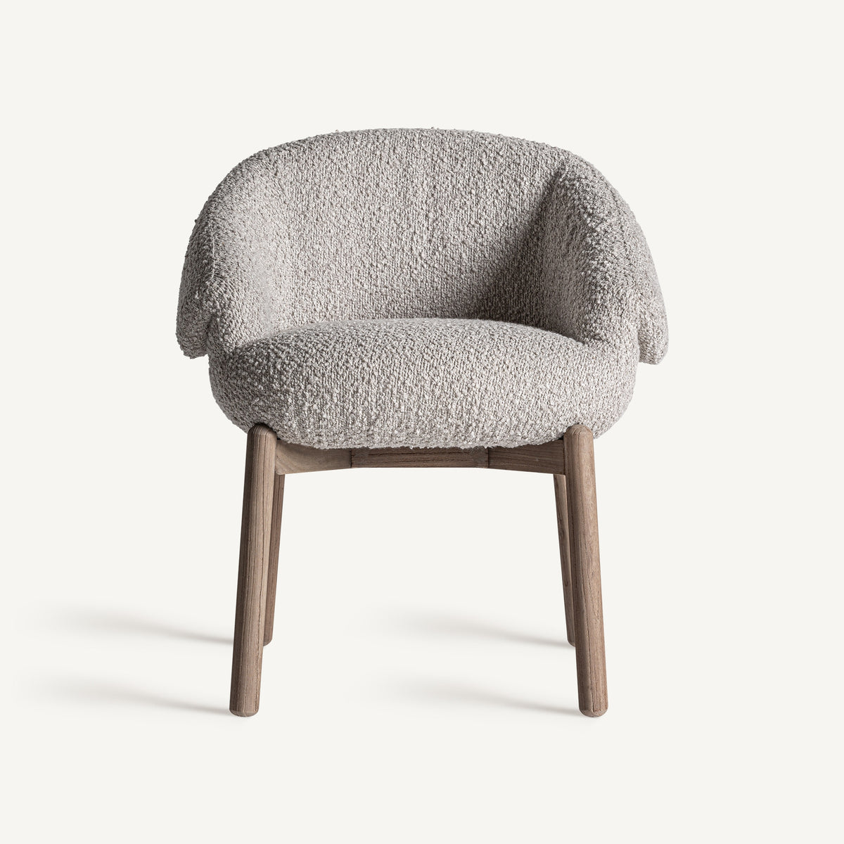 Silla baja de olmo y tapizado beige Alcossebre