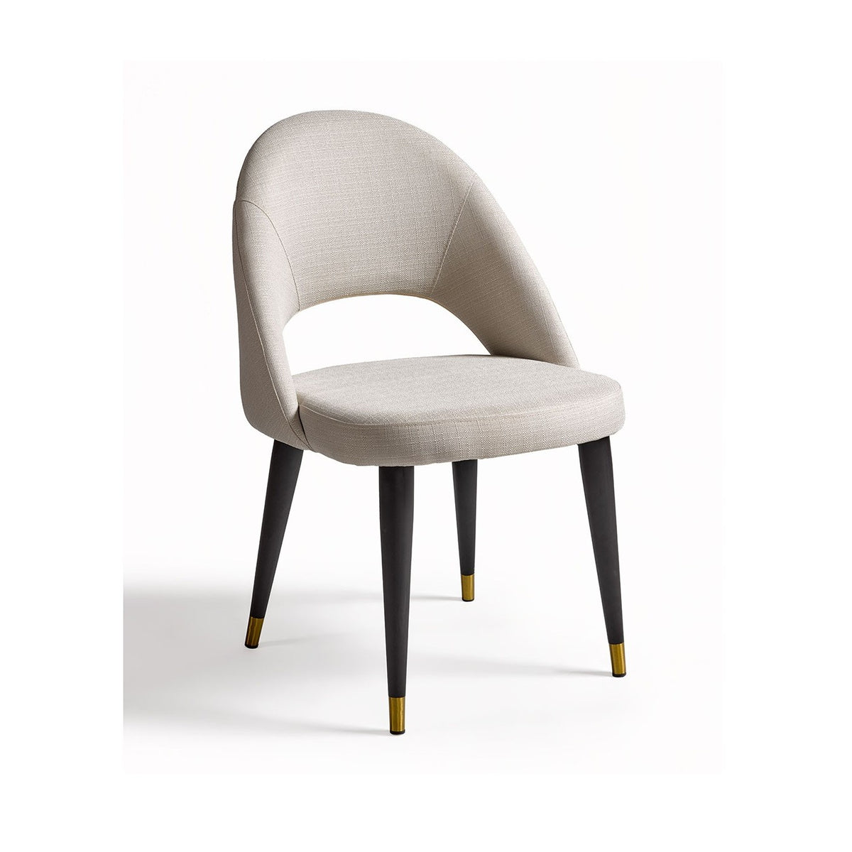Silla tapizada blanca con tapón dorado Cúllar