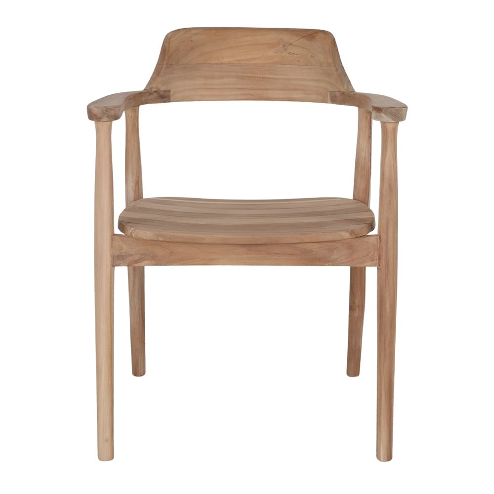 Silla con brazos de teca torneada Estela