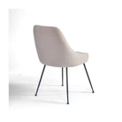 Silla de comedor tapizada gris piedra y pata negra Corte
