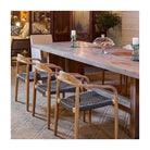 Silla de exterior de cuerda gris y eucalipto Priego