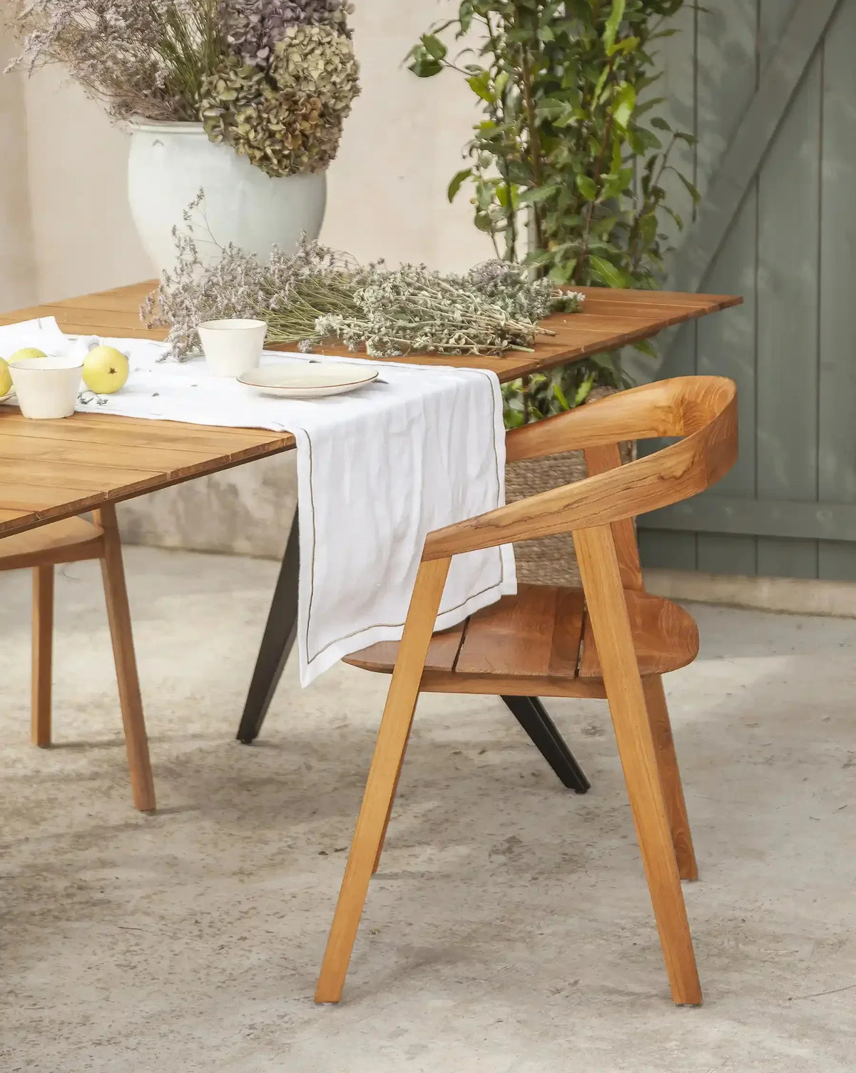 Silla de exterior de teca Mecina