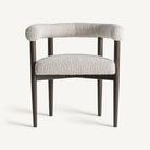 Silla de fresno negro y tapizado gris Penàguila