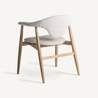 Silla de haya tapizada en gris Requena
