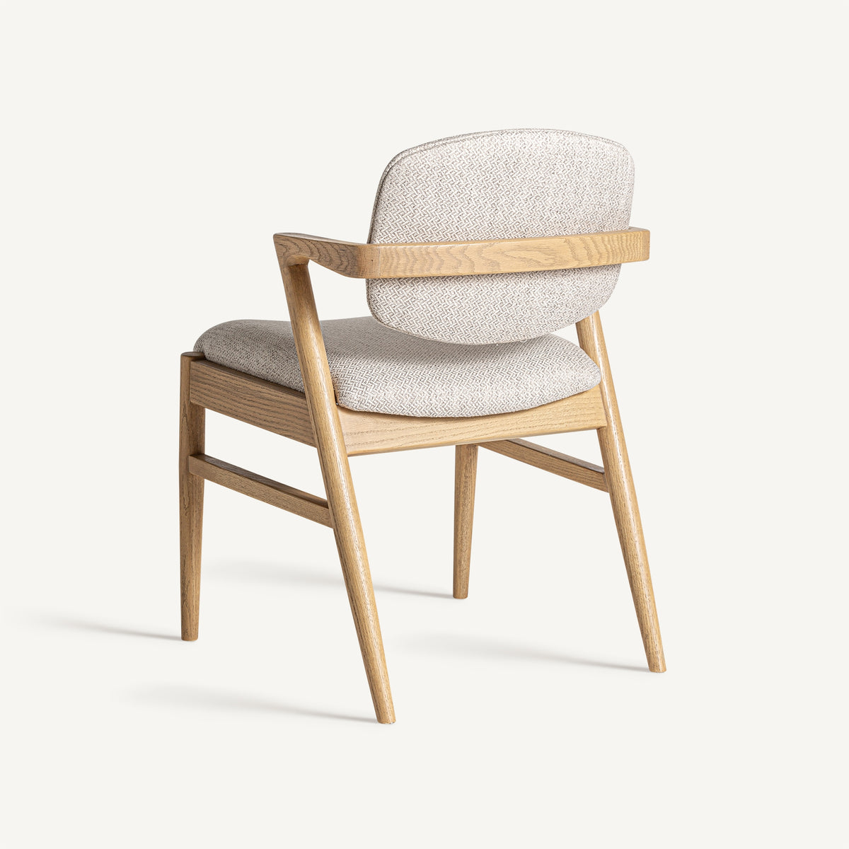 Silla de lino beige y fresno claro Murla