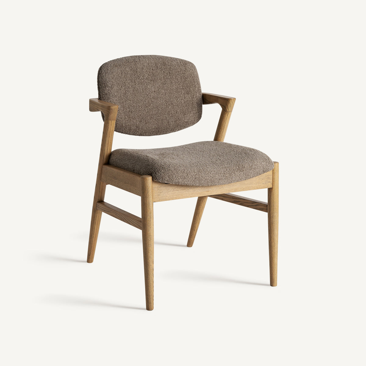 Silla de lino topo y fresno Murla