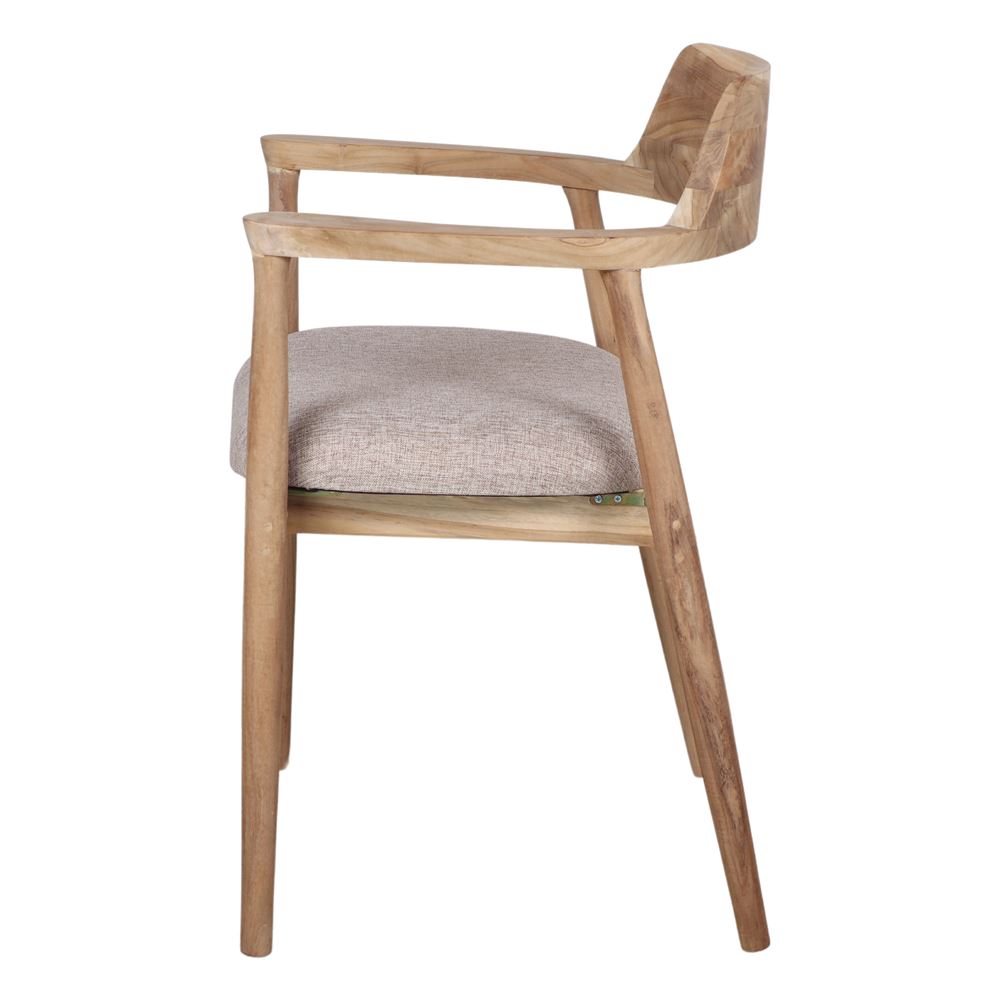 Silla de madera de teca con brazos Vinicio