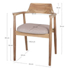 Silla de madera de teca con brazos Vinicio