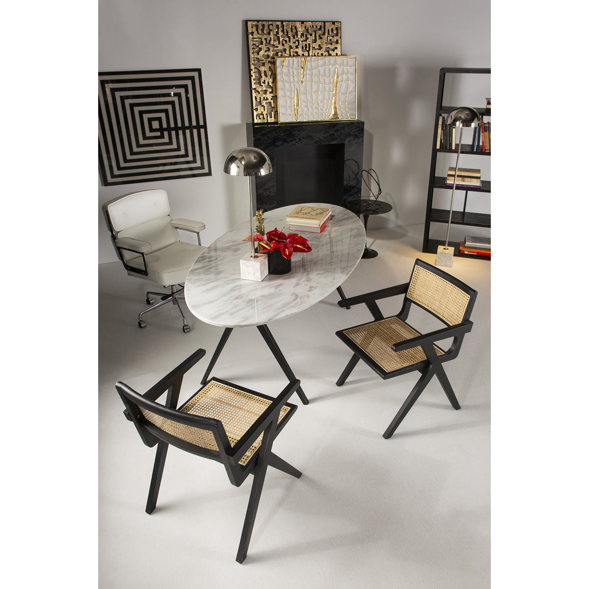Silla de madera y ratán Savigliano