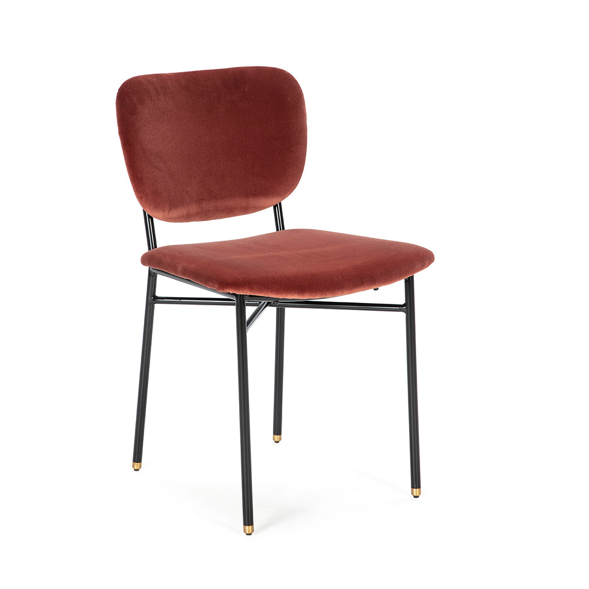Silla de metal y terciopelo Piran