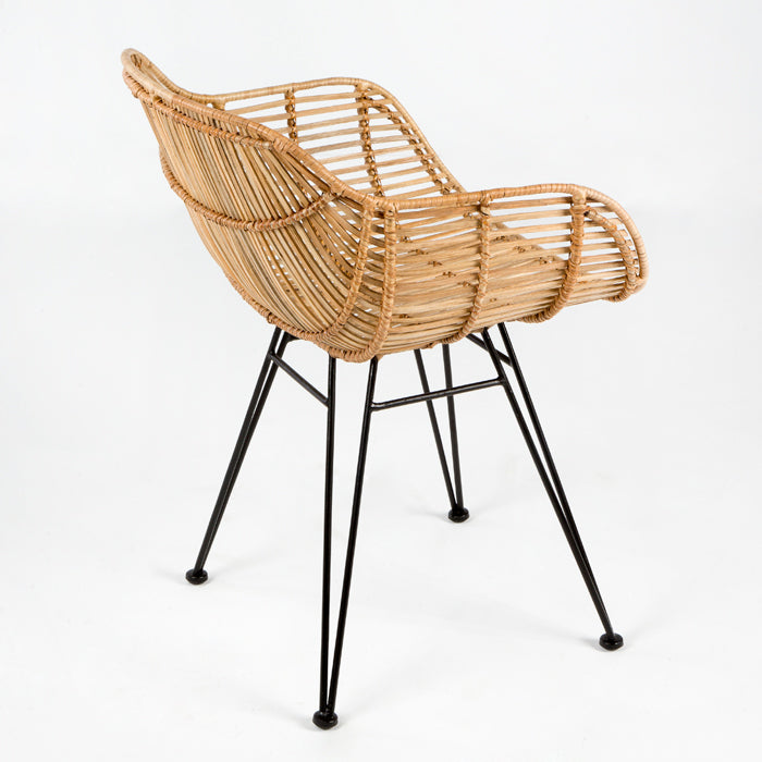 Silla de mimbre y metal Arzano