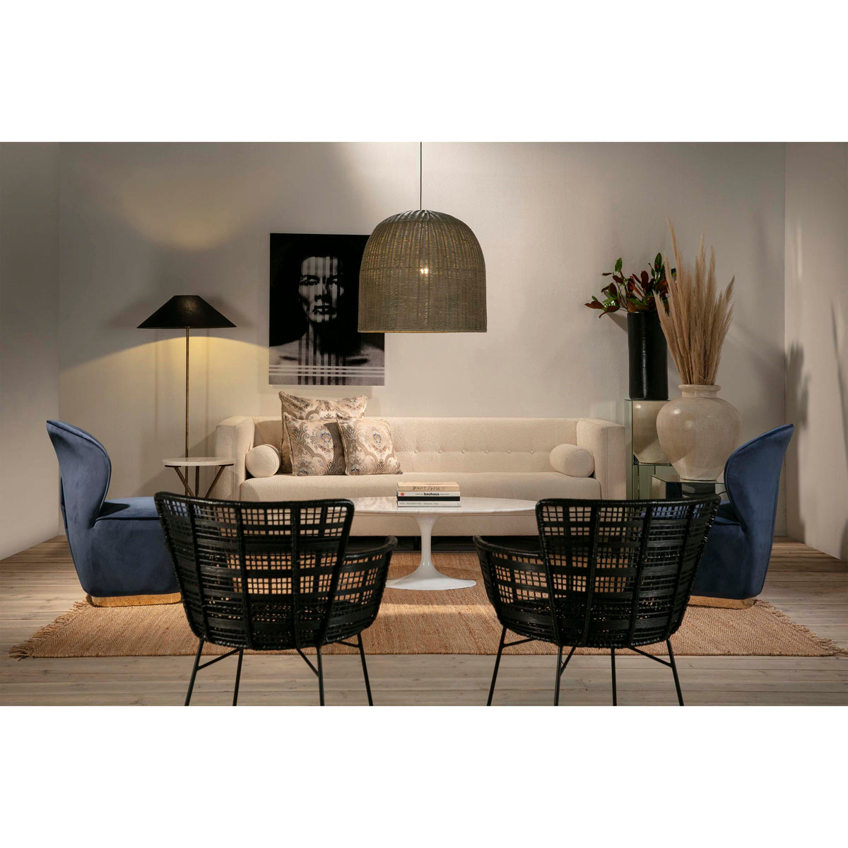 Silla de mimbre y metal Cacém