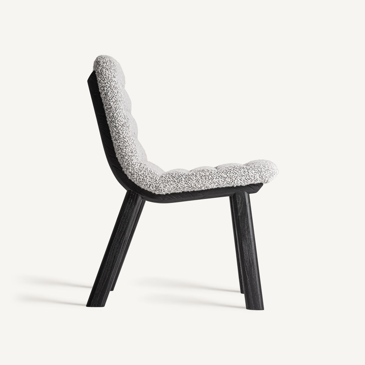 Silla de olmo negro y tapizado gris Alcossebre 51 cm