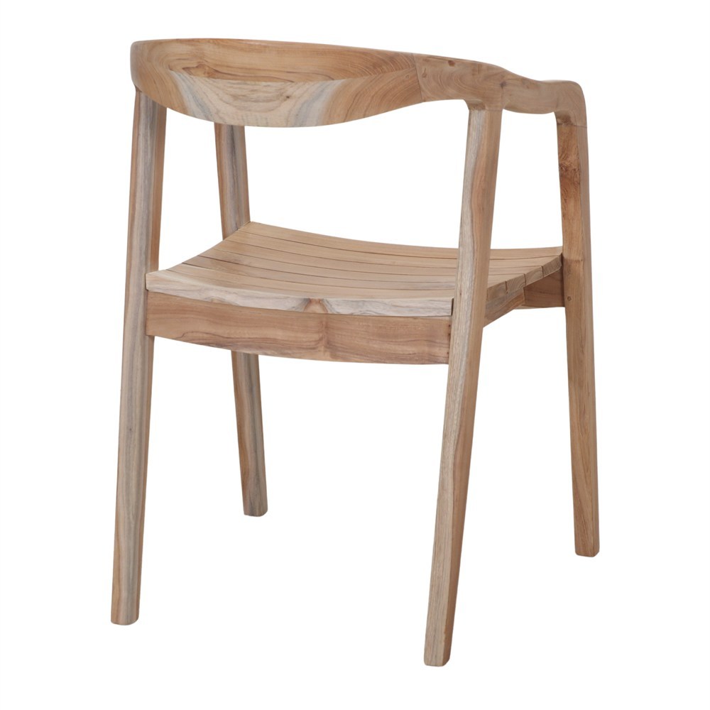 Silla de teca con brazos Iris
